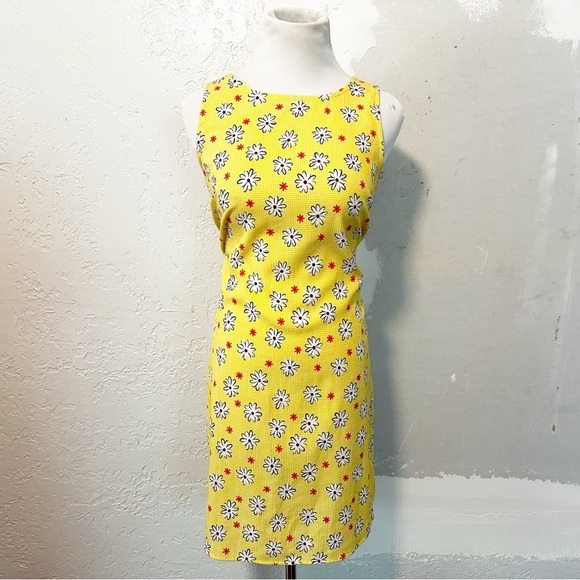 Vintage Dresses & Skirts - Vintage 90s yellow floral gingham mini dress size 7
